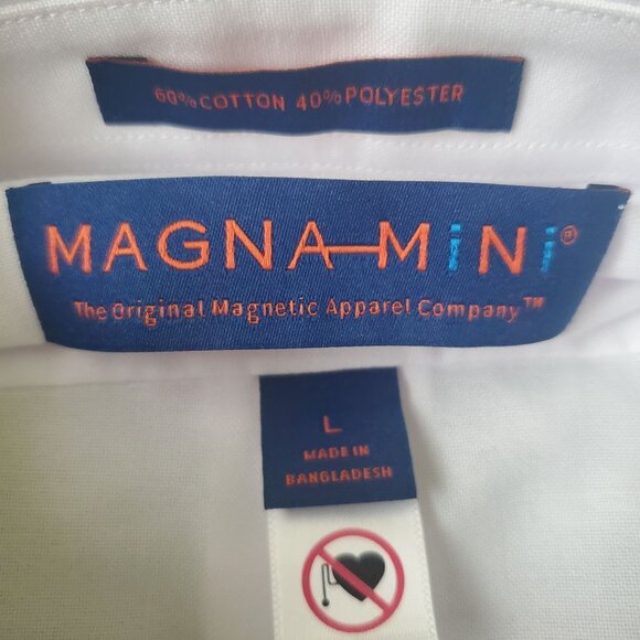 MagnaReady boys dress shirts Size large white magnetic Button Down Long sleeves - Picture 2 of 14